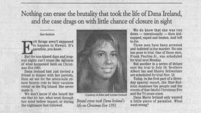 Hawaii Supreme Court Is Considering Whether To Release Investigative Files In Dana Ireland Case